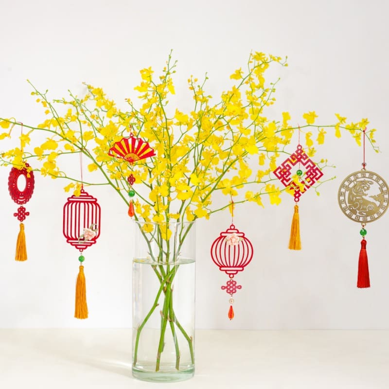 hoa mai lụa trang trí tết