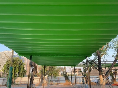 Bạt mái xếp xanh lá cây