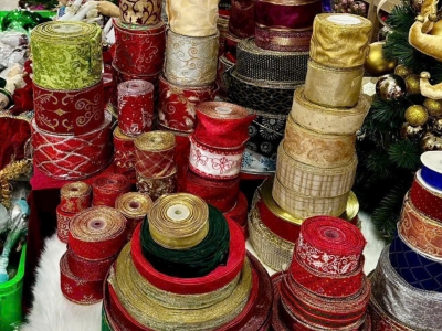Ruy băng trang trí Noel các loại